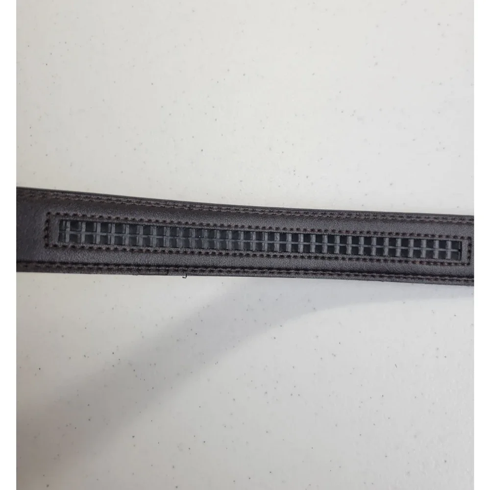 Belt Automatic Ratchet Buckle Black Leather Fashion‎ Casual Dress Men's 34/36